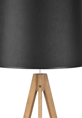TK Walz gulvlampe - svart stoff og naturlig tre