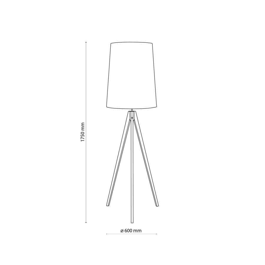 TK Walz gulvlampe - svart stoff og naturlig tre