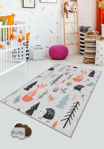 TEPPI HMNT139 gulvtppe til brn, rektangulr - multifarvet polyester (100x200)