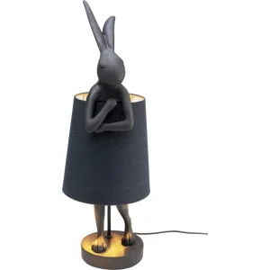 KARE DESIGN Animal Rabbit bordslampa - svart linne och polyresin/stl