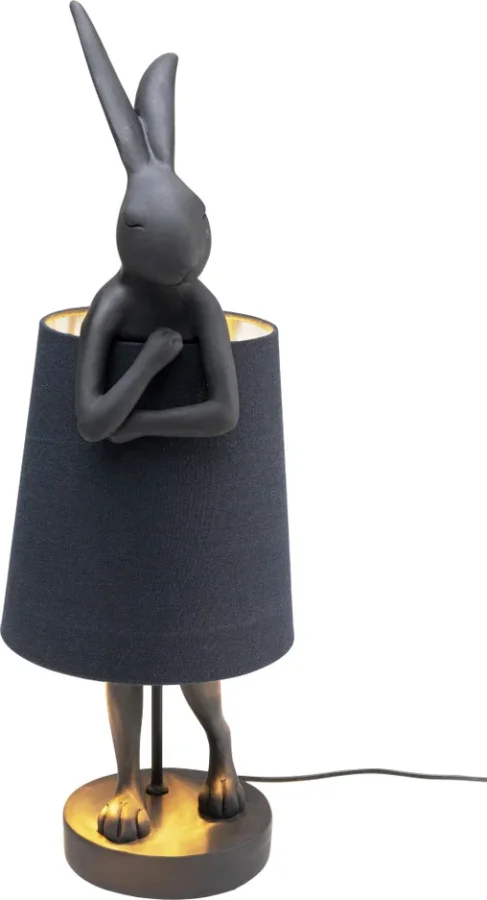 KARE DESIGN Animal Rabbit bordlampe - sort hr og polyresin/stl