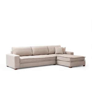 NORDVÄRK Lena hjrnesofa (L3-CHL) - sand beige polyester