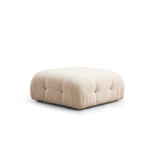 NORDVÄRK Bubble puf, kvadratisk - creme bouclette polyester og mat sort plast (95x95)