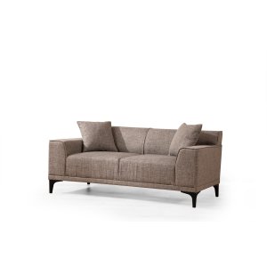NORDVÄRK Petra 2 2 pers. sofa - fawn polyester og sort plast