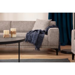 3-personers sofa i fawn/brun/beige polyester med b�getr� og sp�npladestel