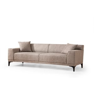 NORDVÄRK Petra 3 pers. sofa - fawn polyester og sort plast