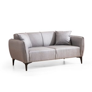 NORDVÄRK Belissimo 2 pers. sofa - gr polyester stof og sort plast