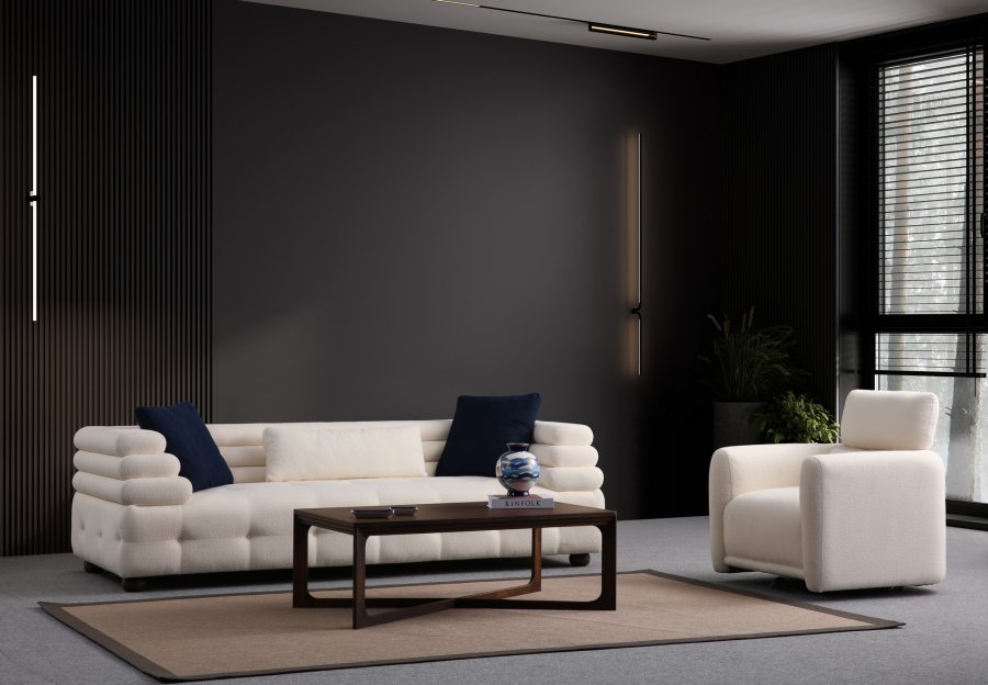 NORDVRK Boston 3 - Hvit 3-seters sofa