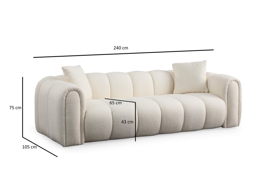 NORDVRK Puffy 3 - Hvit 3-seters sofa