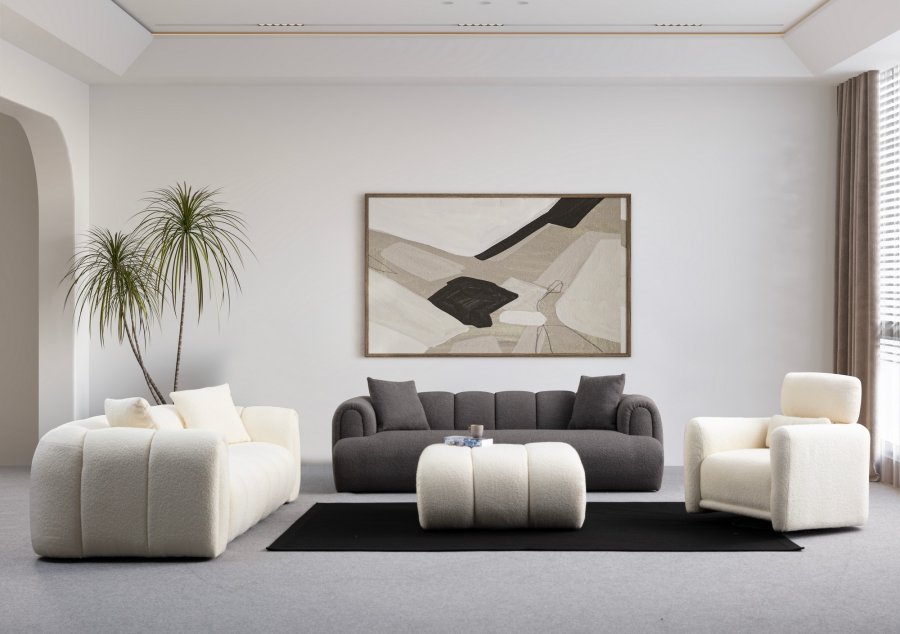 NORDVRK Puffy 3 Plain - Antrasitt 3-seters sofa