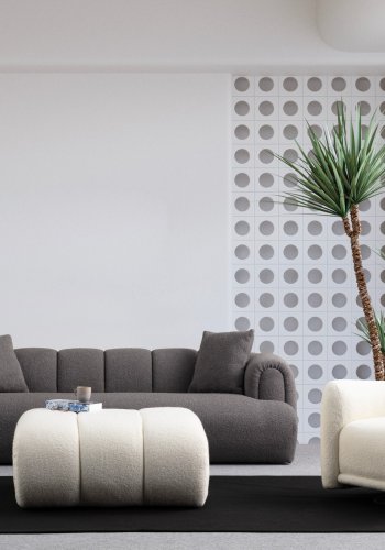 NORDVRK Puffy 3 Plain - Antrasitt 3-seters sofa