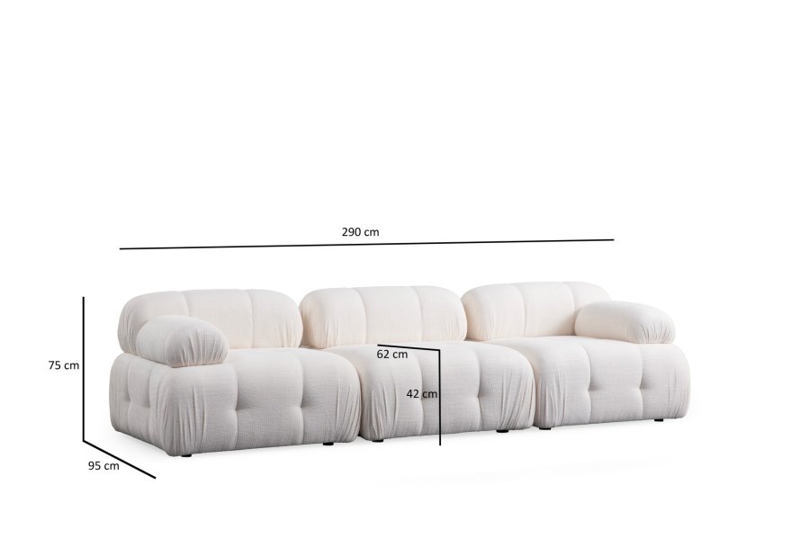 NORDVRK Petite 3 - Hvit 3-seters sofa