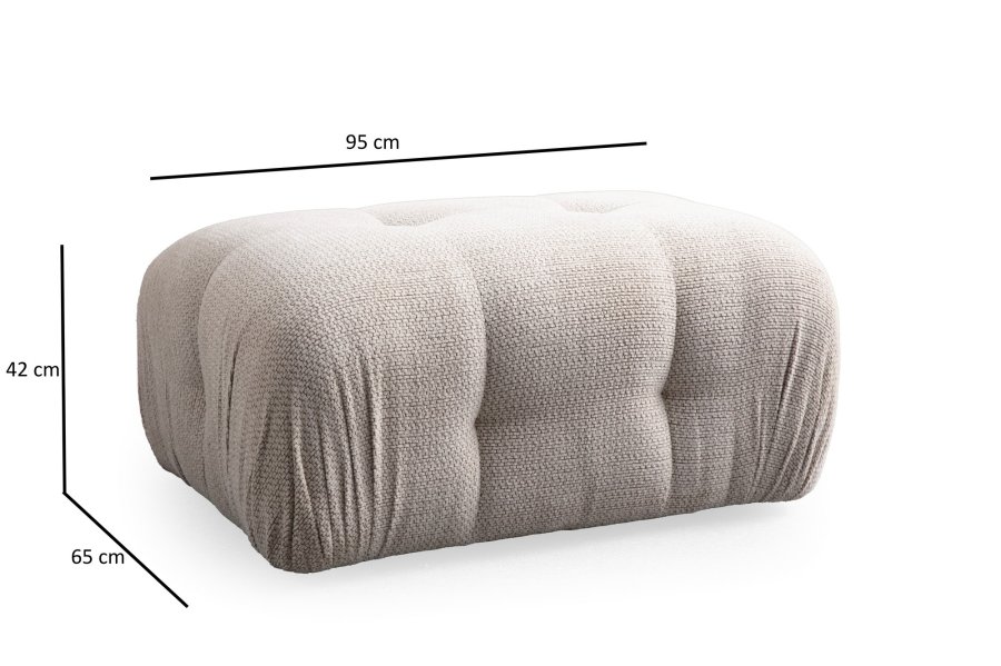 NORDVRK Petite 3 - Kremfarget 3-seters sofa