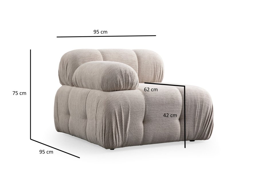NORDVRK Petite 3 - Kremfarget 3-seters sofa