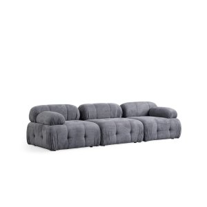 NORDVÄRK Petite 3 3 pers. sofa - gr polyester og sort plastik