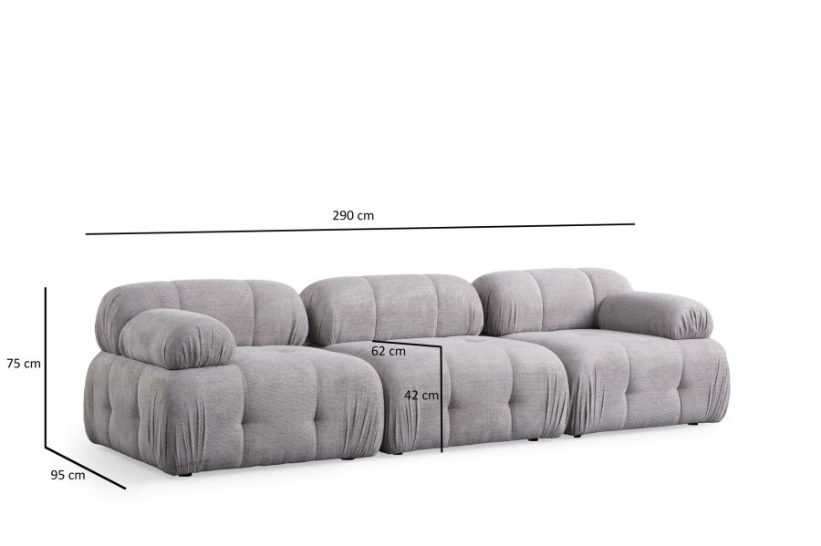 NORDVRK Petite 3 - Lys gr 3-seters sofa