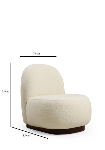 NORDVRK Tina - Bouclet hvit lenestol