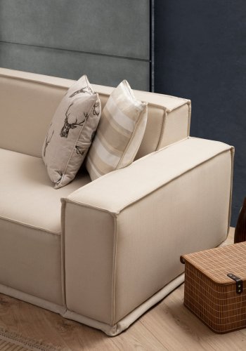 NORDVRK Lego Corner (Chl-2R) - Kremfarget hjrnesofa