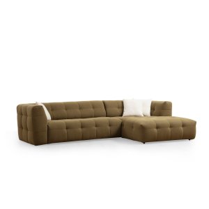 NORDVÄRK Cady 3 pers. hjre hjrnesofa - khaki polyester
