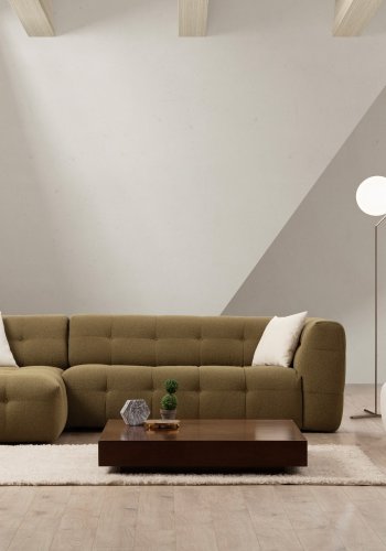 NORDVRK Cady 3-personers. venstre - Kaki hjrnesofa