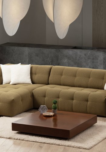 NORDVRK Cady 3-personers. venstre - Kaki hjrnesofa