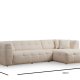 NORDVRK Cady 3-personers. hyre - Beige hjrnesofa