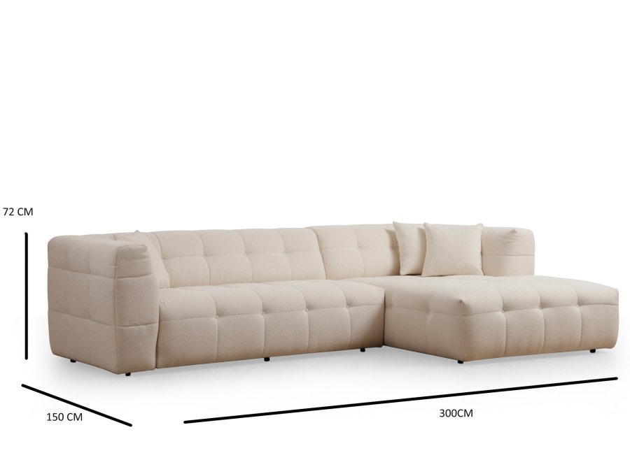 NORDVRK Cady 3-personers. hyre - Beige hjrnesofa
