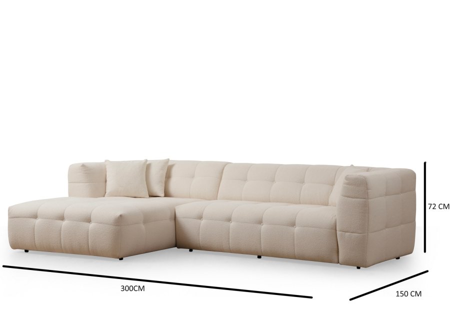 NORDVRK Cady 3-personers. venstre - Beige hjrnesofa