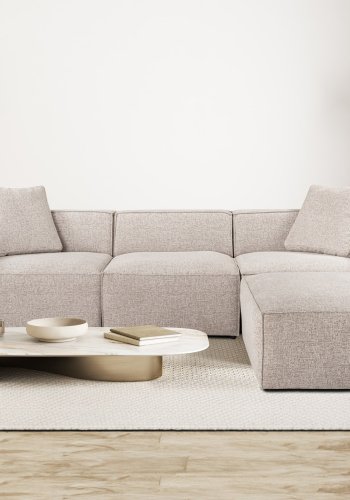 NORDVRK Lora (L1-O1-1R-POUFFE ) - Mokka hjrnesofa