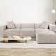 NORDVRK Lora (L1-O1-1R-POUFFE ) - Mokka hjrnesofa