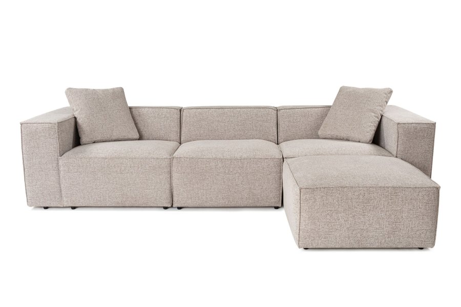 NORDVRK Lora (L1-O1-1R-POUFFE ) - Mokka hjrnesofa