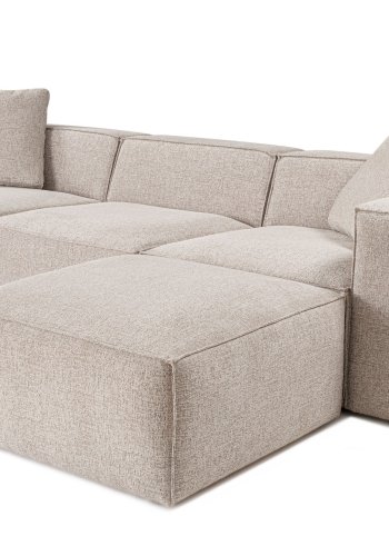 NORDVRK Lora (L1-O1-1R-POUFFE ) - Mokka hjrnesofa