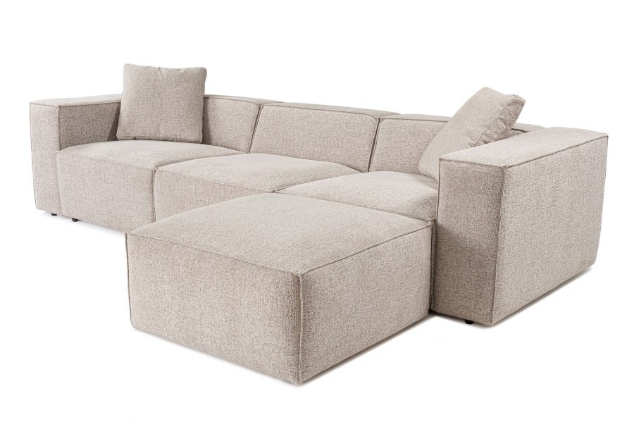 NORDVRK Lora (L1-O1-1R-POUFFE ) - Mokka hjrnesofa