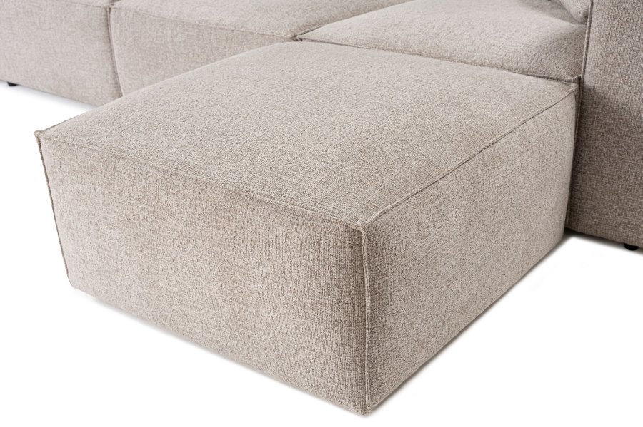 NORDVRK Lora (L1-O1-1R-POUFFE ) - Mokka hjrnesofa