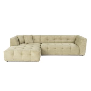 NORDVÄRK Cady hjrnesofa, venstre - grn polyester fljl stof