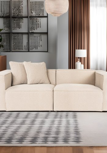 NORDVRK Lora 2-personers. - Ferskenfarget 2-seters sofa