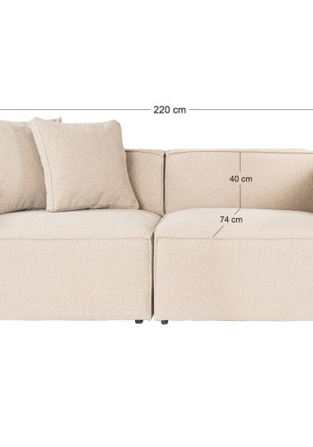 NORDVRK Lora 2-personers. - Ferskenfarget 2-seters sofa