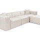 NORDVRK Lora (L1-O1-1R-POUFFE ) - Lysebrun hjrnesofa