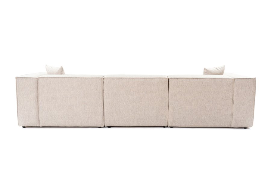 NORDVRK Lora (L1-O1-1R-POUFFE ) - Lysebrun hjrnesofa