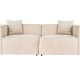 NORDVÄRK Lora 2-pers. sofa, med 2 puter - kremfarget stoff og plast