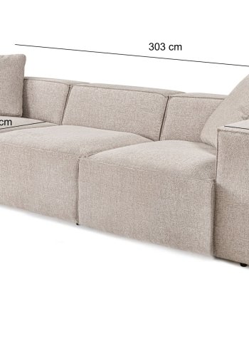 NORDVÄRK Lora 3-seter - Mokka 3-seter sofa