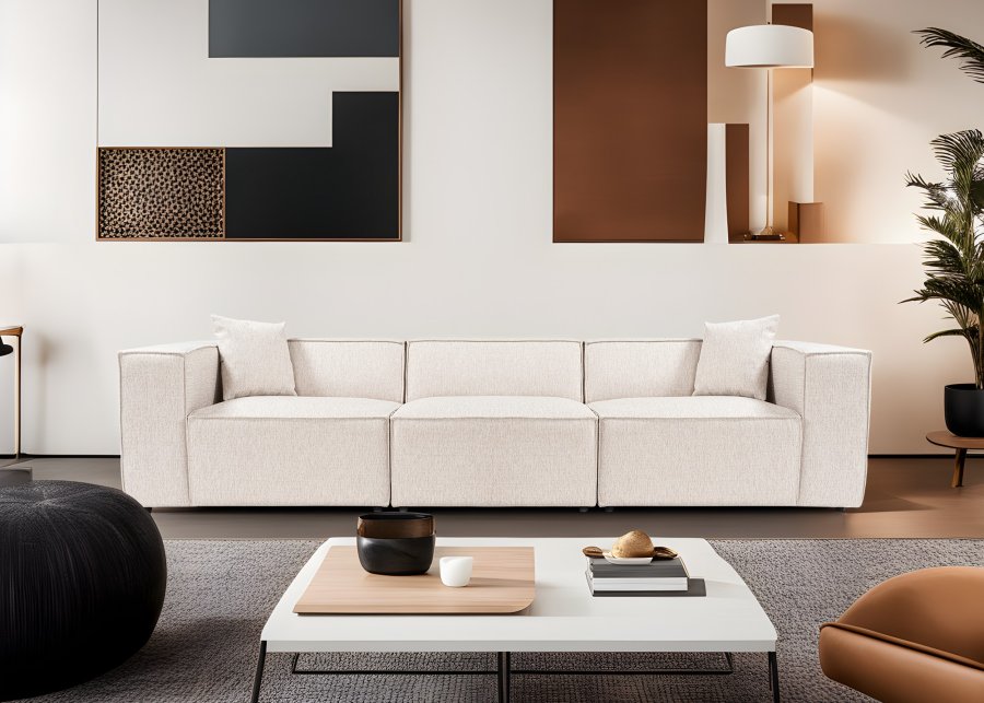 NORDVRK Lora 3-personers. - Lys brun 3-seters sofa