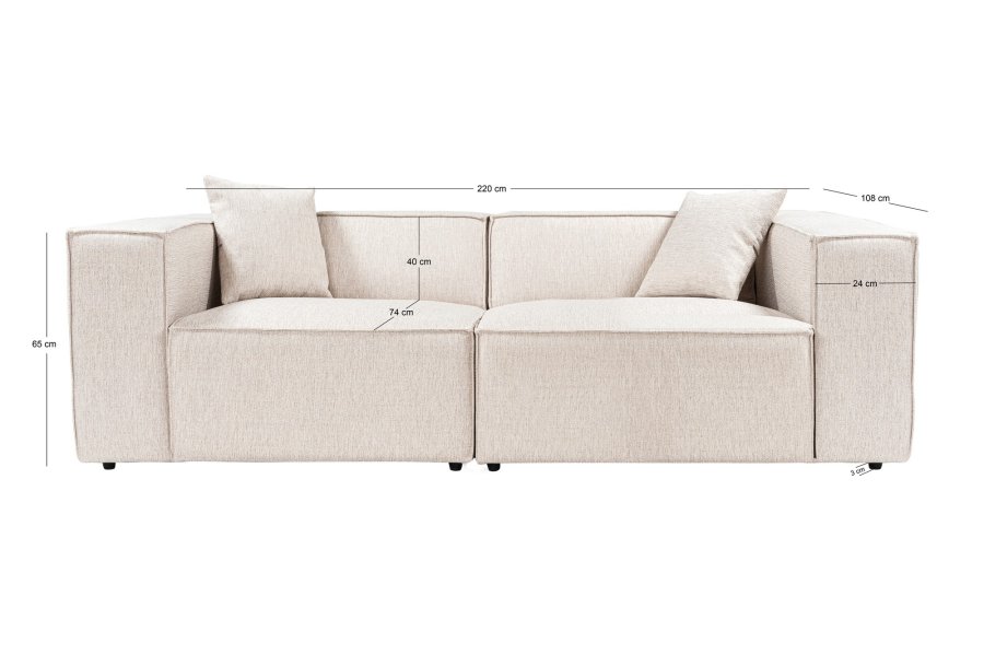 NORDVRK Lora 2-seter - Lysebrun 2-seter sofa