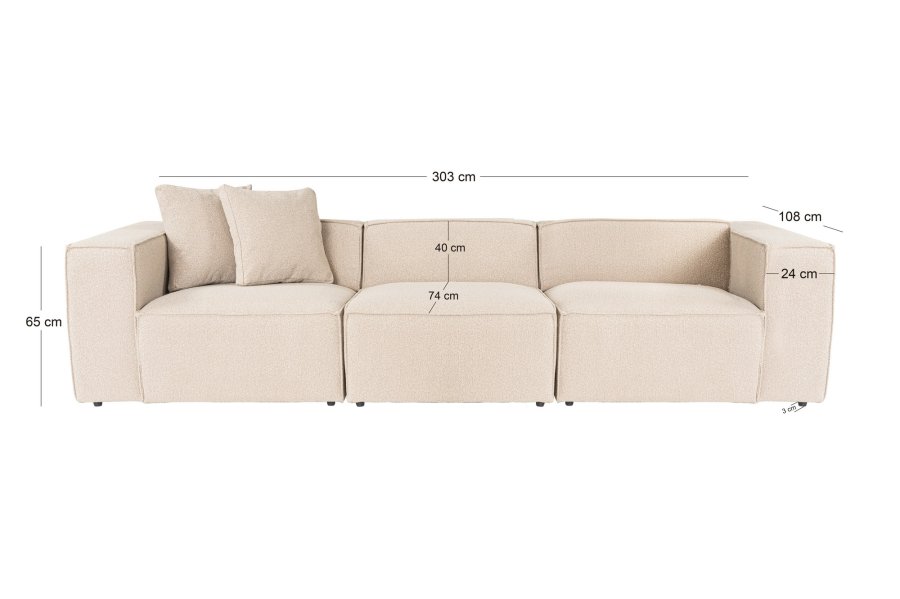 NORDVRK Lora 3-seter - Peach 3-seter sofa