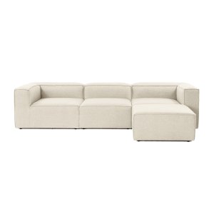 NORDVÄRK Fora hjrnesofa - ecru hr og plast