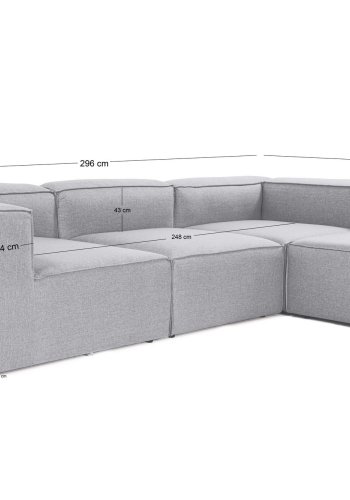 NORDVÄRK Fora Ecksofa – grauer Stoff