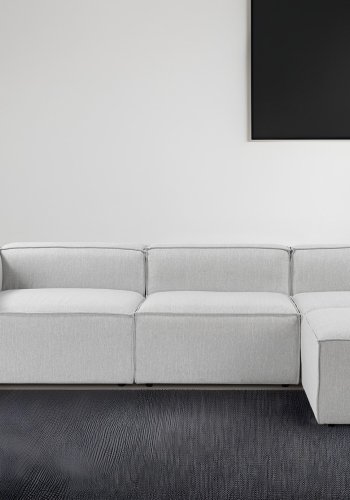 NORDVÄRK Fora Ecksofa – grauer Stoff