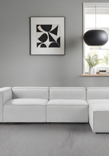 NORDVÄRK Fora Ecksofa – grauer Stoff