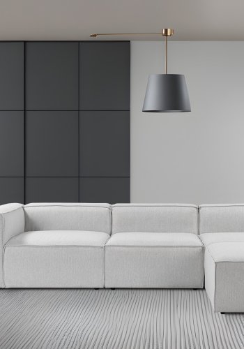 NORDVÄRK Fora Ecksofa – grauer Stoff