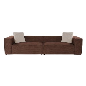NORDVÄRK Lora L2-2R 4 pers. sofa - brun stof